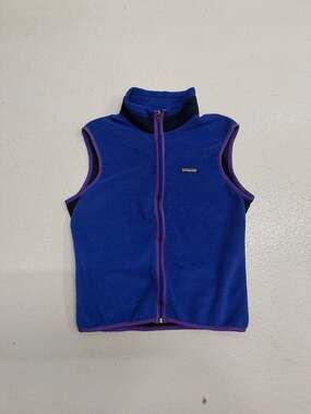 Vintage 90s Patagonia PEF Full Zip Fleece Vest Blue and Navy